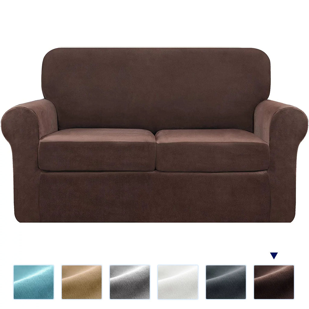 3-Piece Velvet High Stretch Sofa Cover Slipcover F16962