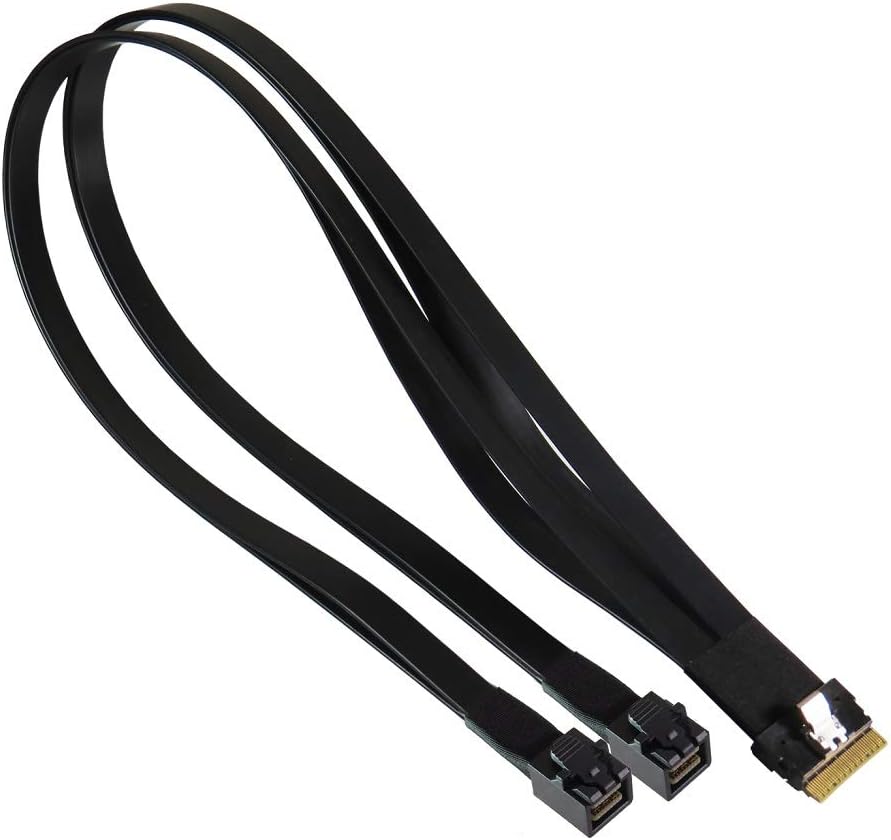 Slimline SAS 8-Lane to Mini SAS HD 4-Lane x2 Y Cable E578461
