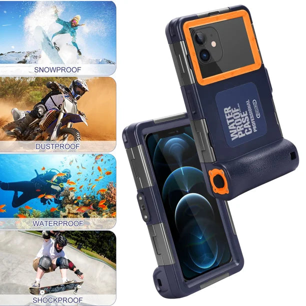 Waterproof Protective Case for Phones Up to 6.9 Inch with Lanyard P4147