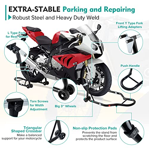 Motorcycle Rear Wheel Lift Stand Red Q1255