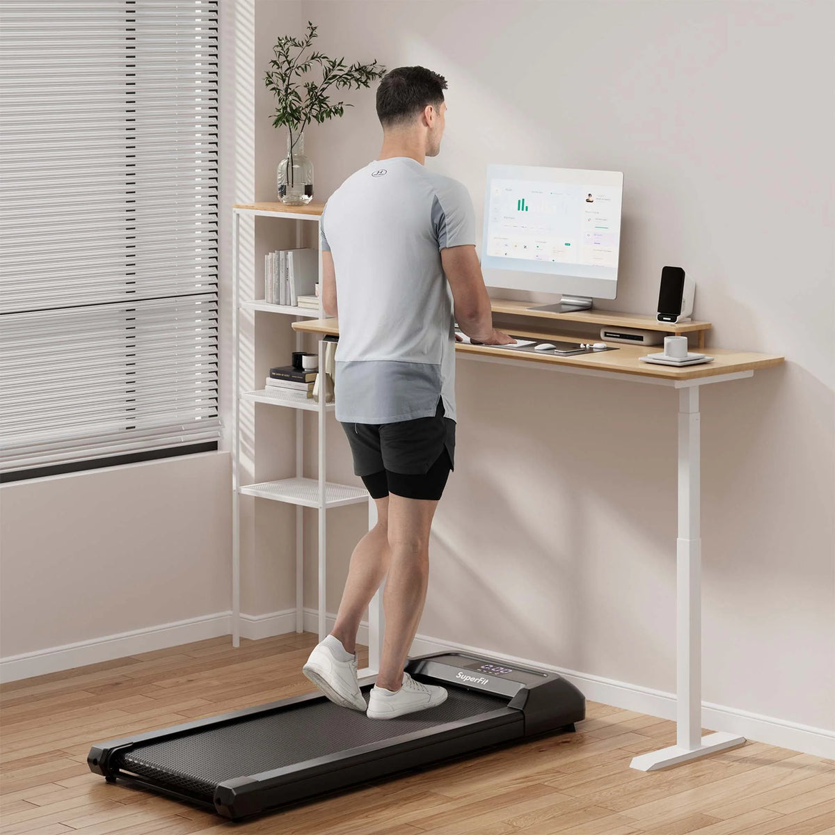 0.6-3.8MPH Walking Pad Under Desk Treadmill with Remote Control N581