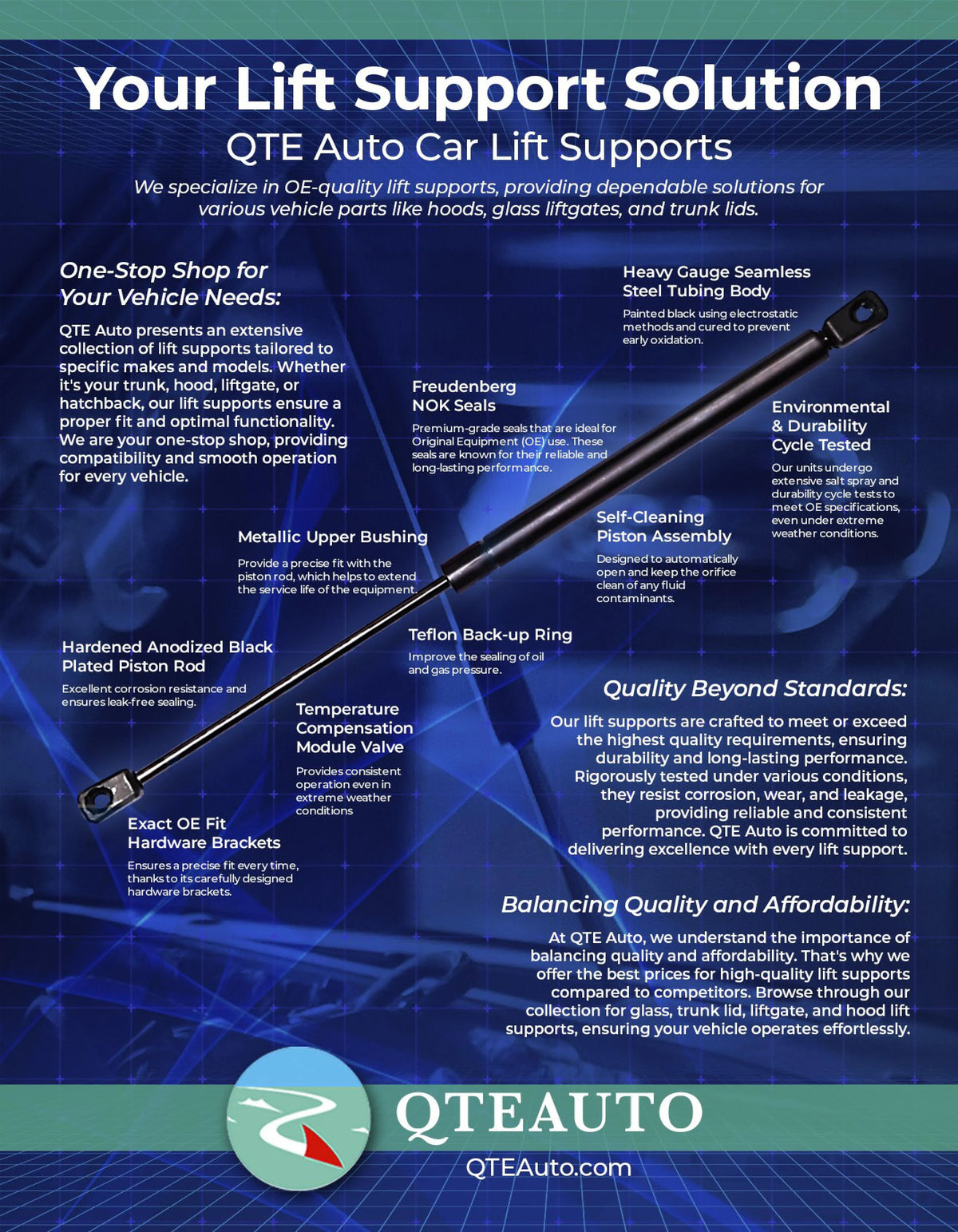 Pair of 2 Rear Tailgate Lift Support D819