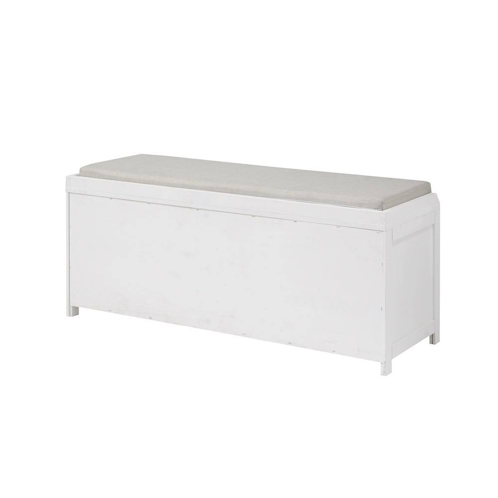 Grey Wood Storage Bench with Cabinets G1353