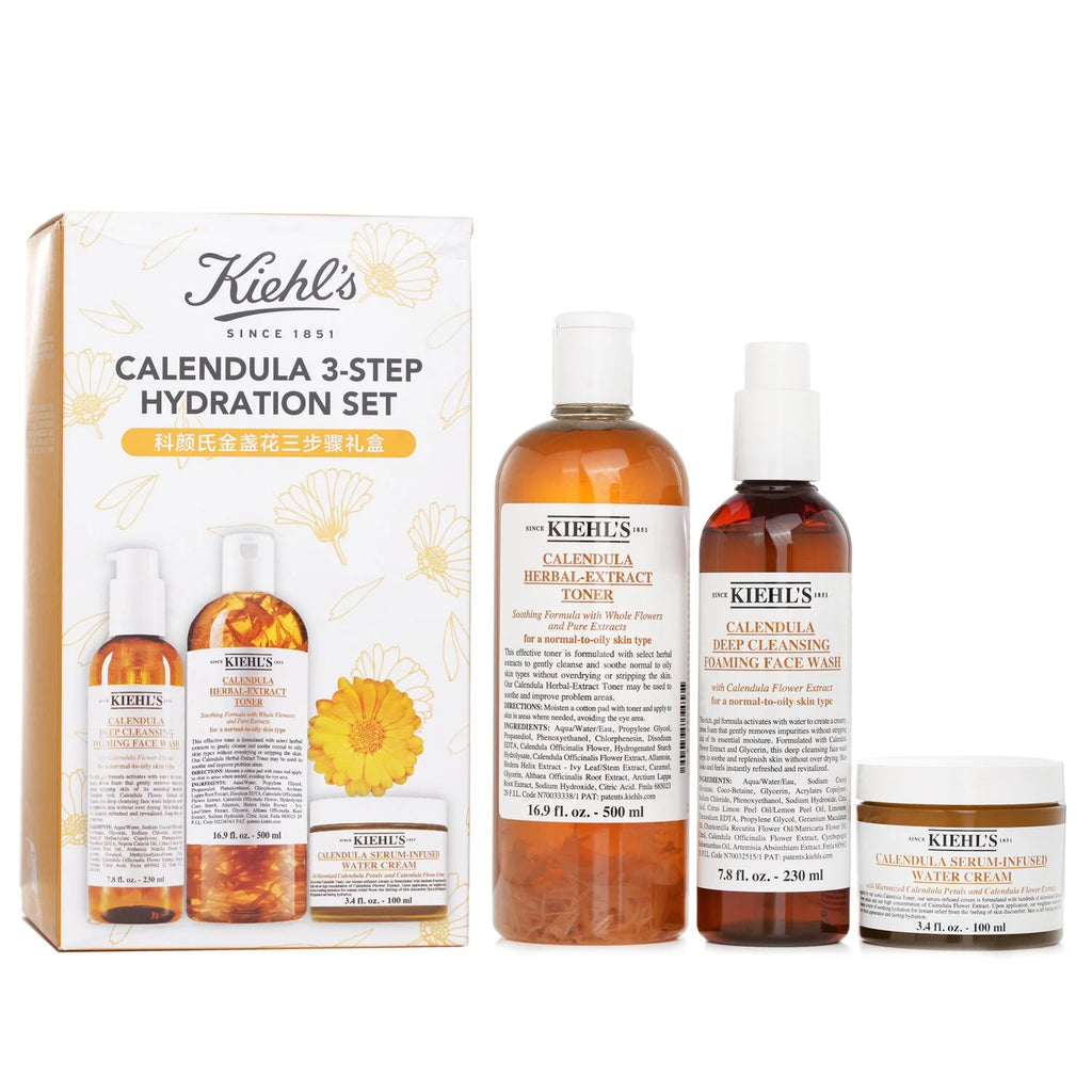 Calendula 3 Step Hydration Set Face Wash Toner Water Cream Q84171