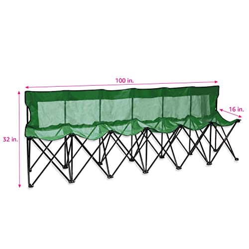 Portable Sports Bench with Mesh Seat and Back Z987275