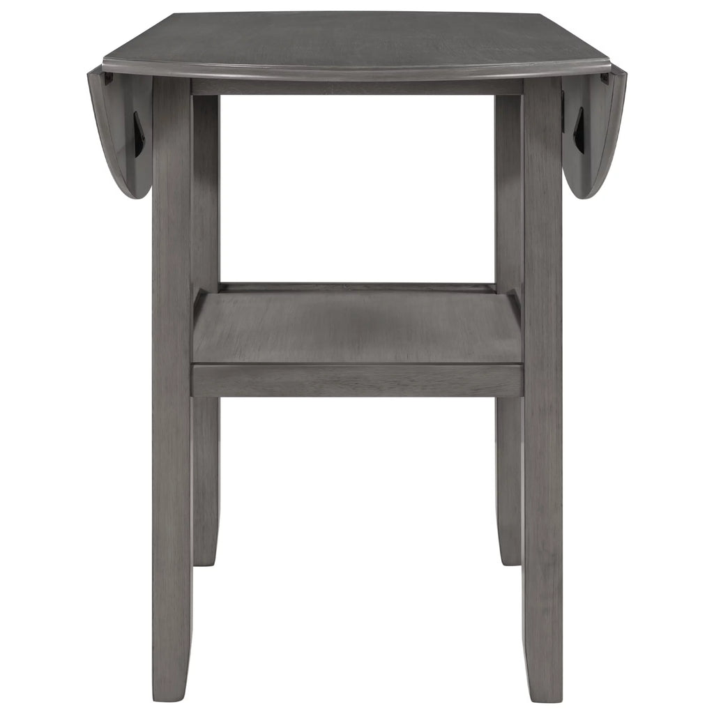 Round Drop Leaf Kitchen Dining Table with Shelf X67739