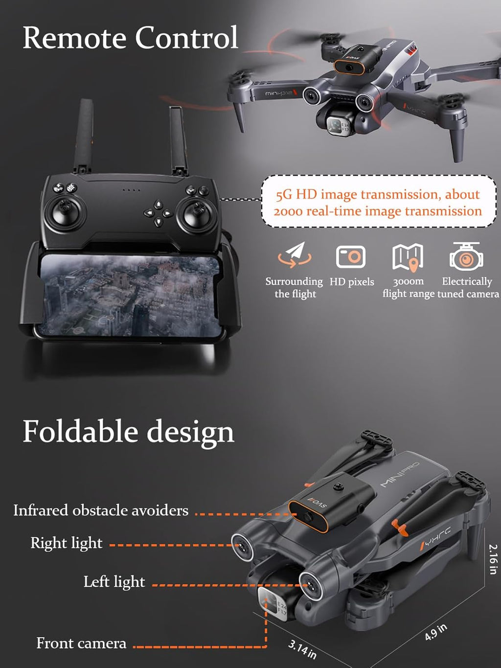 1080P HD FPV Camera Drone with 2 Batteries C713