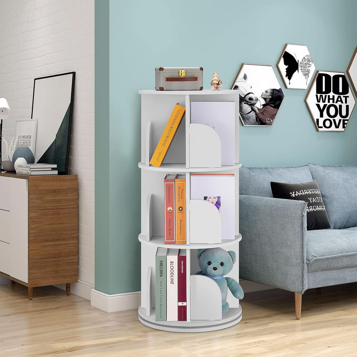 Rotating Bookshelf 360 Display Floor Standing Bookcase T87846