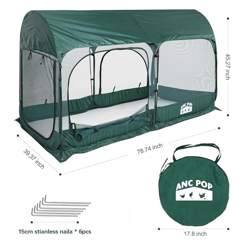 Green Pop-Up Chicken Pen with 3 Doors and Handbag G8972