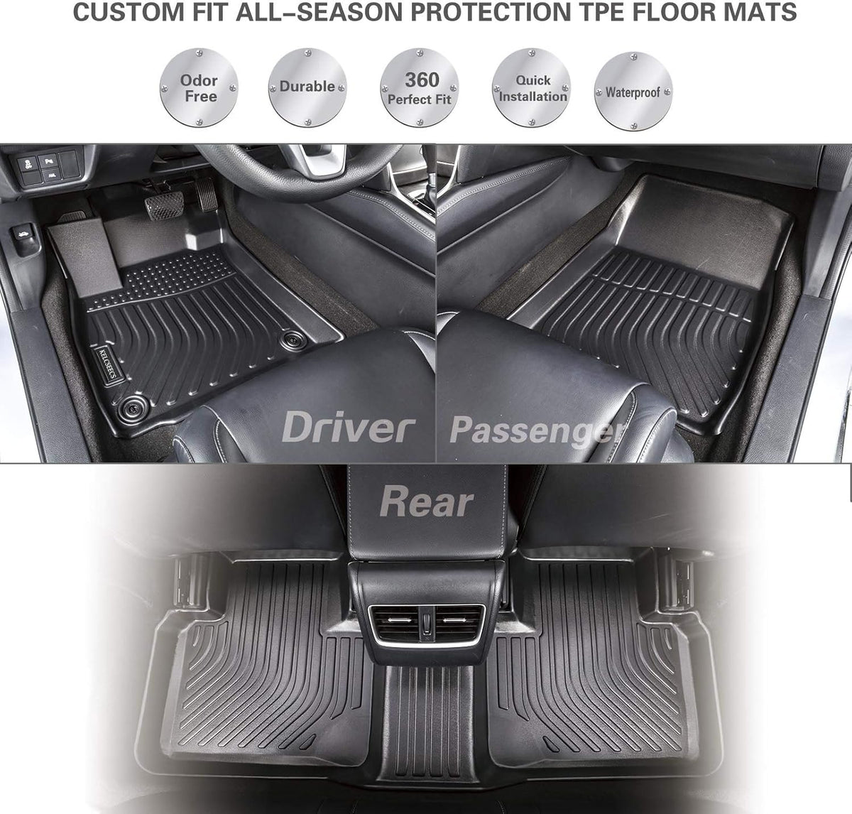 All Weather Car Mats for Ford Escape Front & Rear Row Full Set M3727