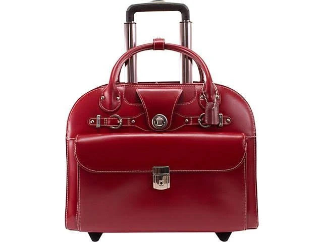Red Wheeled Laptop Briefcase Q380