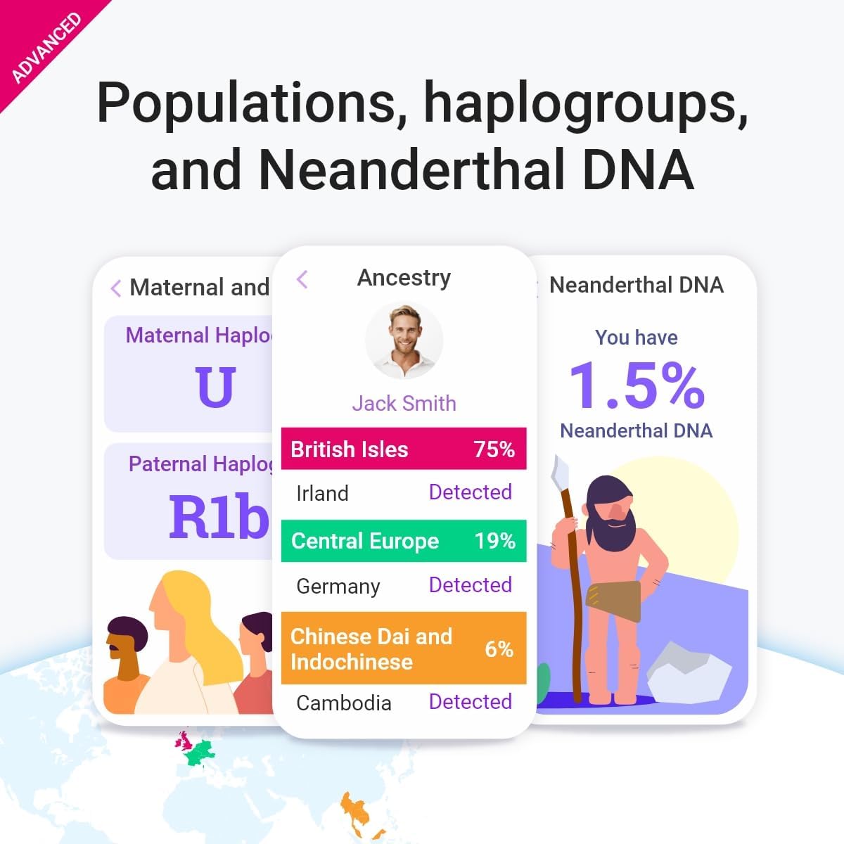 DNA Test with 400+ Health, Ancestry, Traits & Fitness Reports N48479