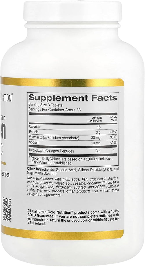 250 Tablets Hydrolyzed Collagen Peptides with Vitamin C H197168