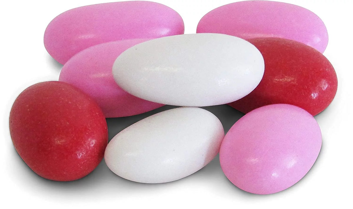Red Pink & White Jordan Almonds Mix, 3.5 LBS Jumbo Container J9846