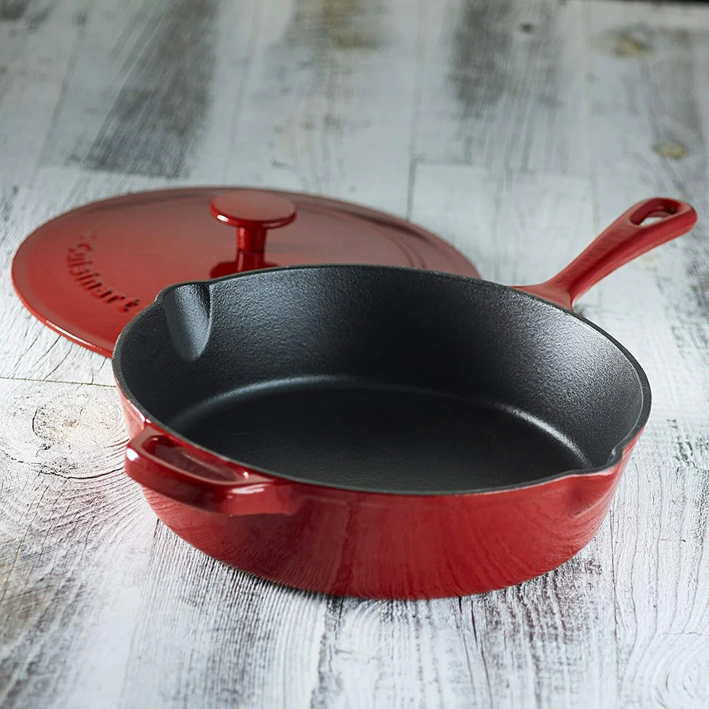 Red Enamel Cast Iron Chicken Fryer M988857