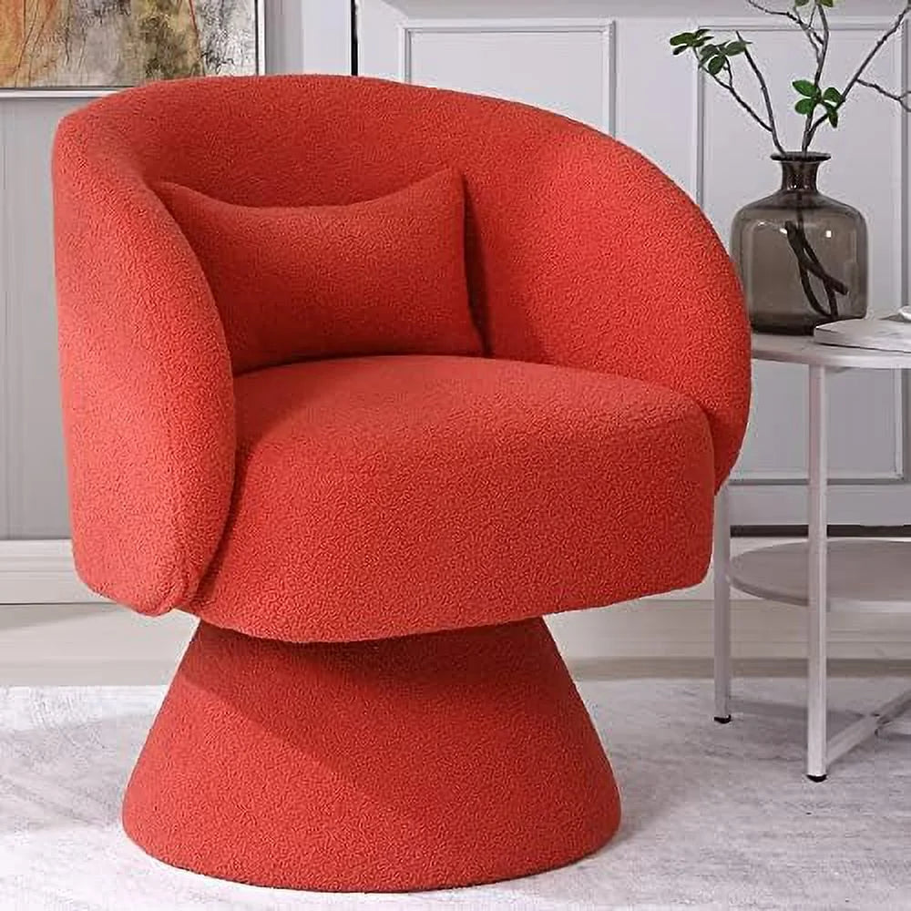 Beige Linen Swivel Barrel Chair Set of 2 U9755