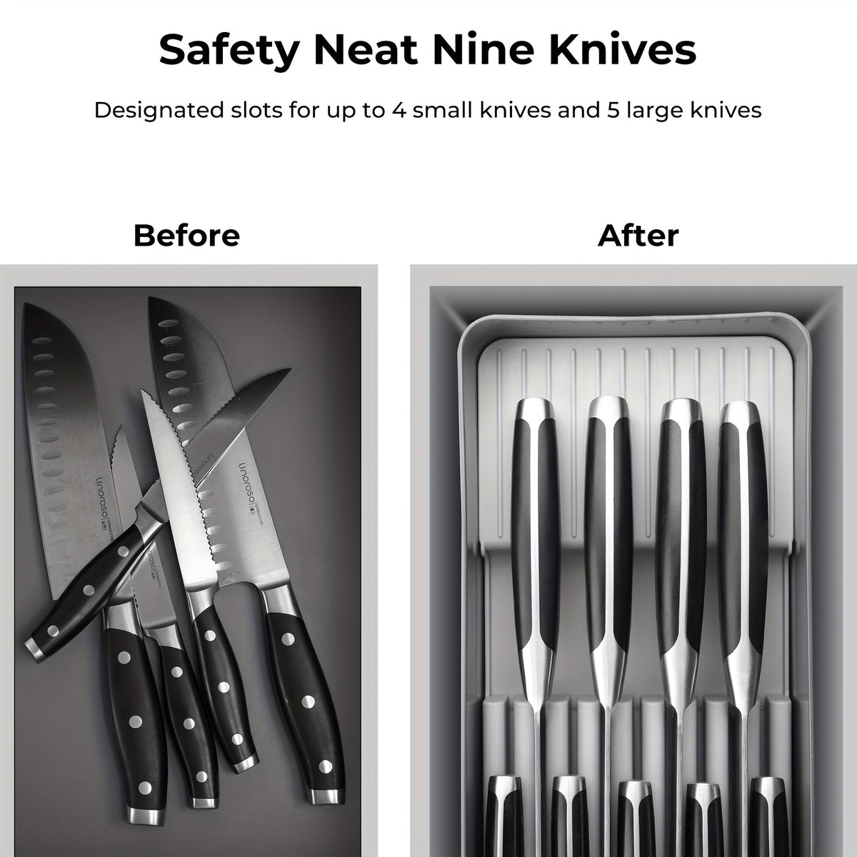 Knife Drawer Organizer for 9 Knives T5070