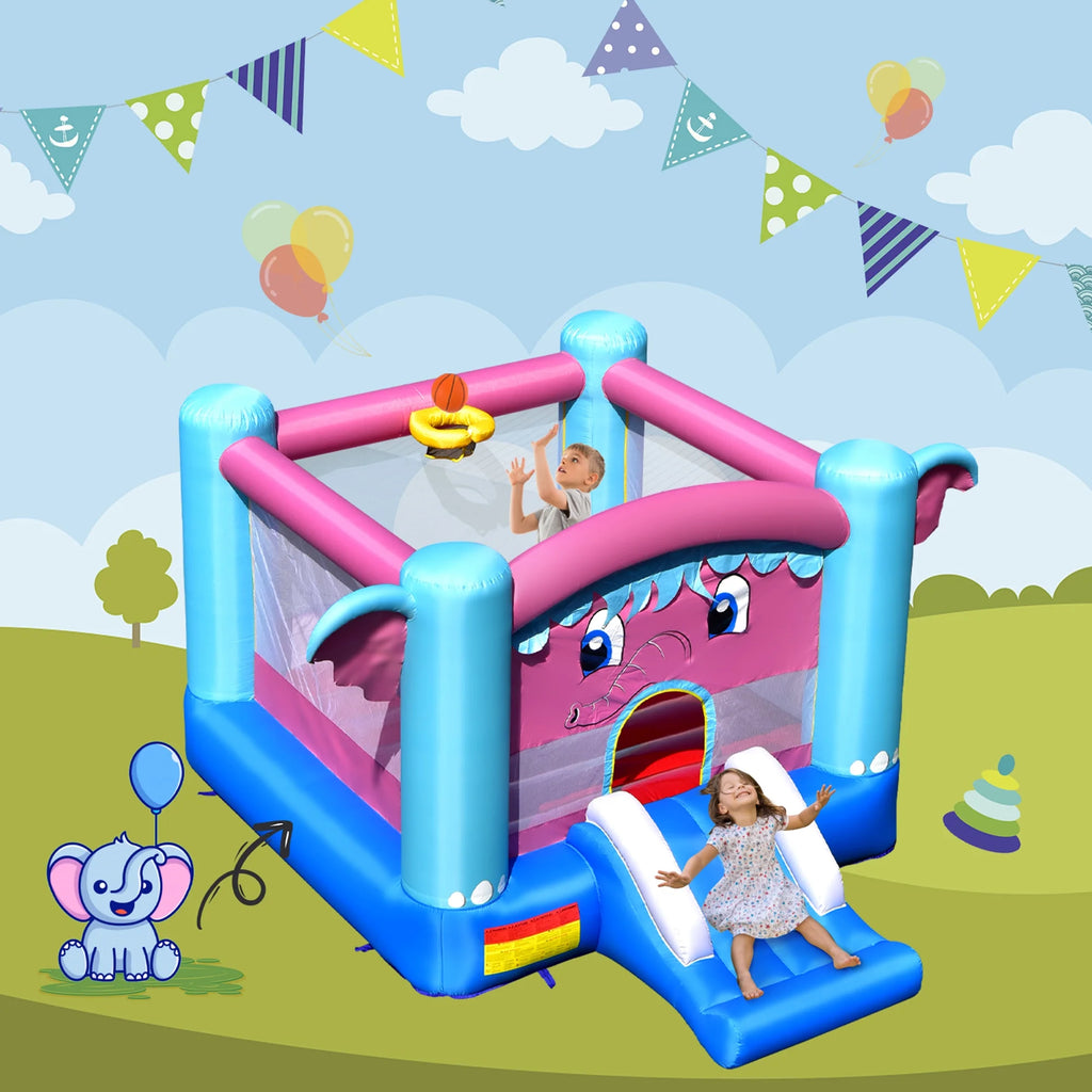 Inflatable Bounce House 3-in-1 Elephant Theme Castle with Blower W987742
