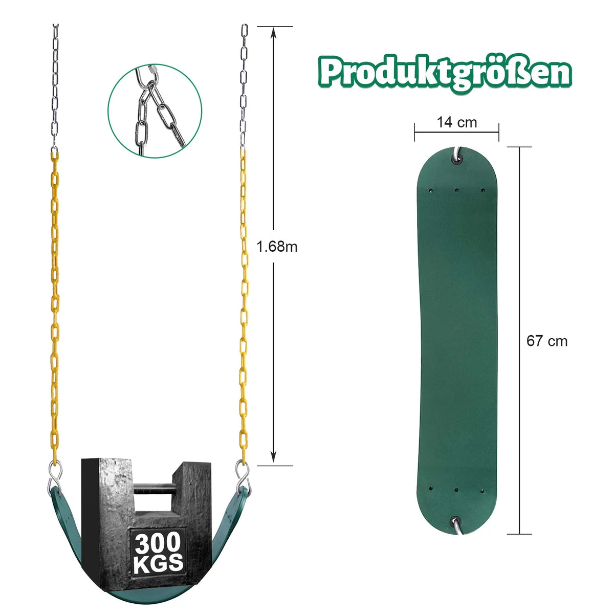 Green Heavy Duty Swing Set with Climbing Ropes and Platforms C413642