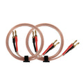 1 Pair 13AWG Oxygen-Free Copper Speaker Cables with Banana Plug Tips T354747