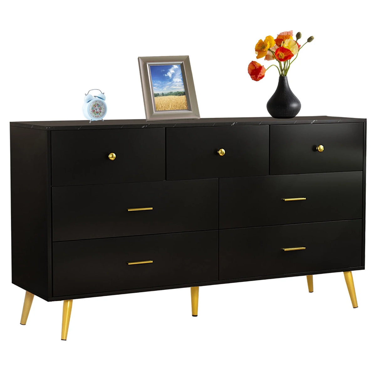 White 6 Drawer Dresser J71493