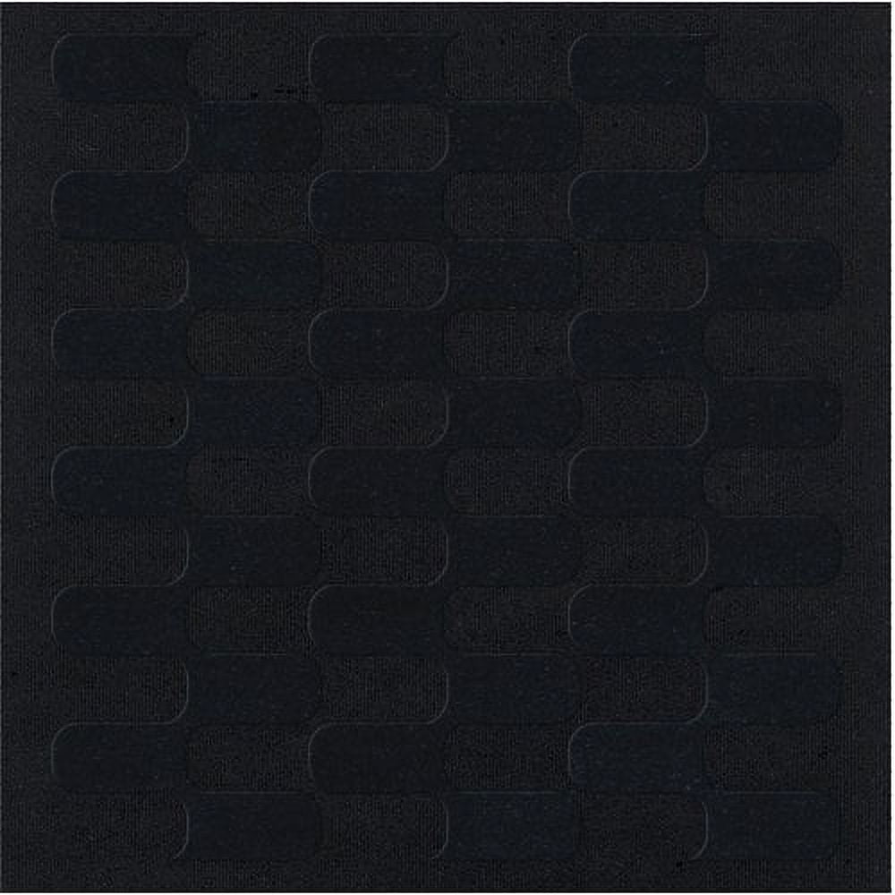 Black Grid Waves 10' x 14' Oval Area Rug F602408