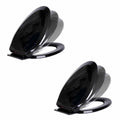 2 No Slam Easy Close Black Plastic Elongated Toilet Seat B8099