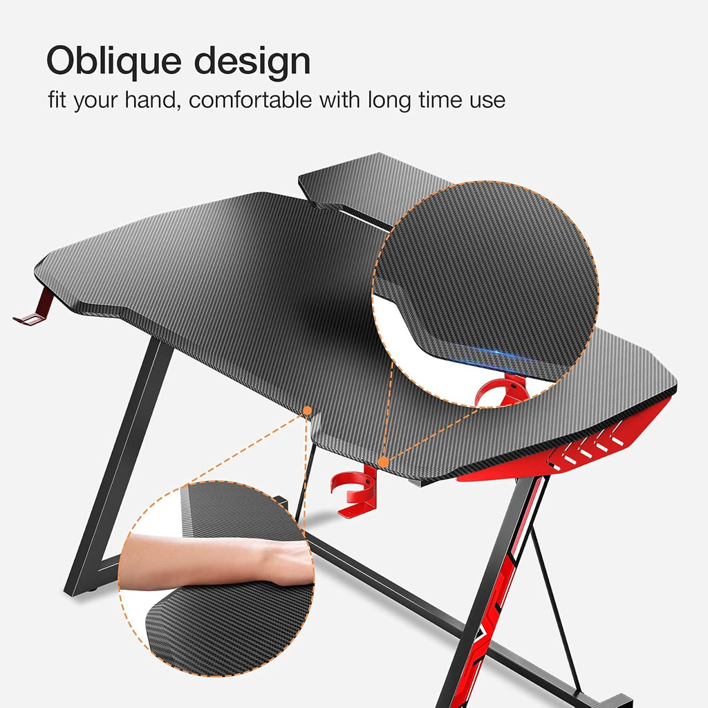 47 inch Black Computer Desk with Monitor Stand M6186