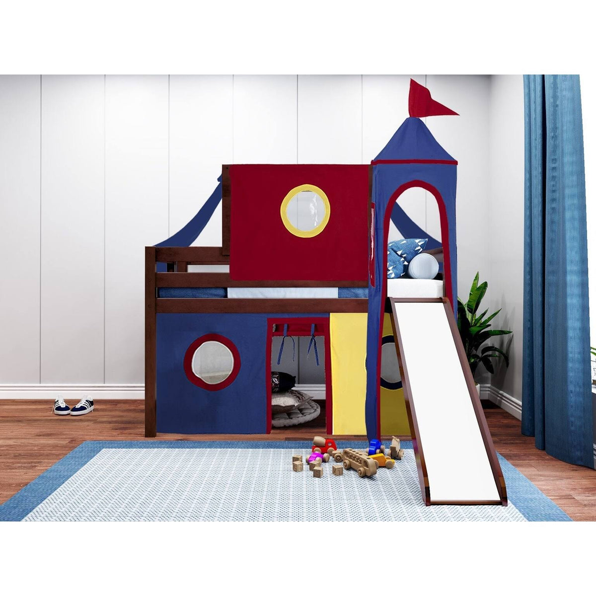 Twin Bed with Slide and Tent L702140