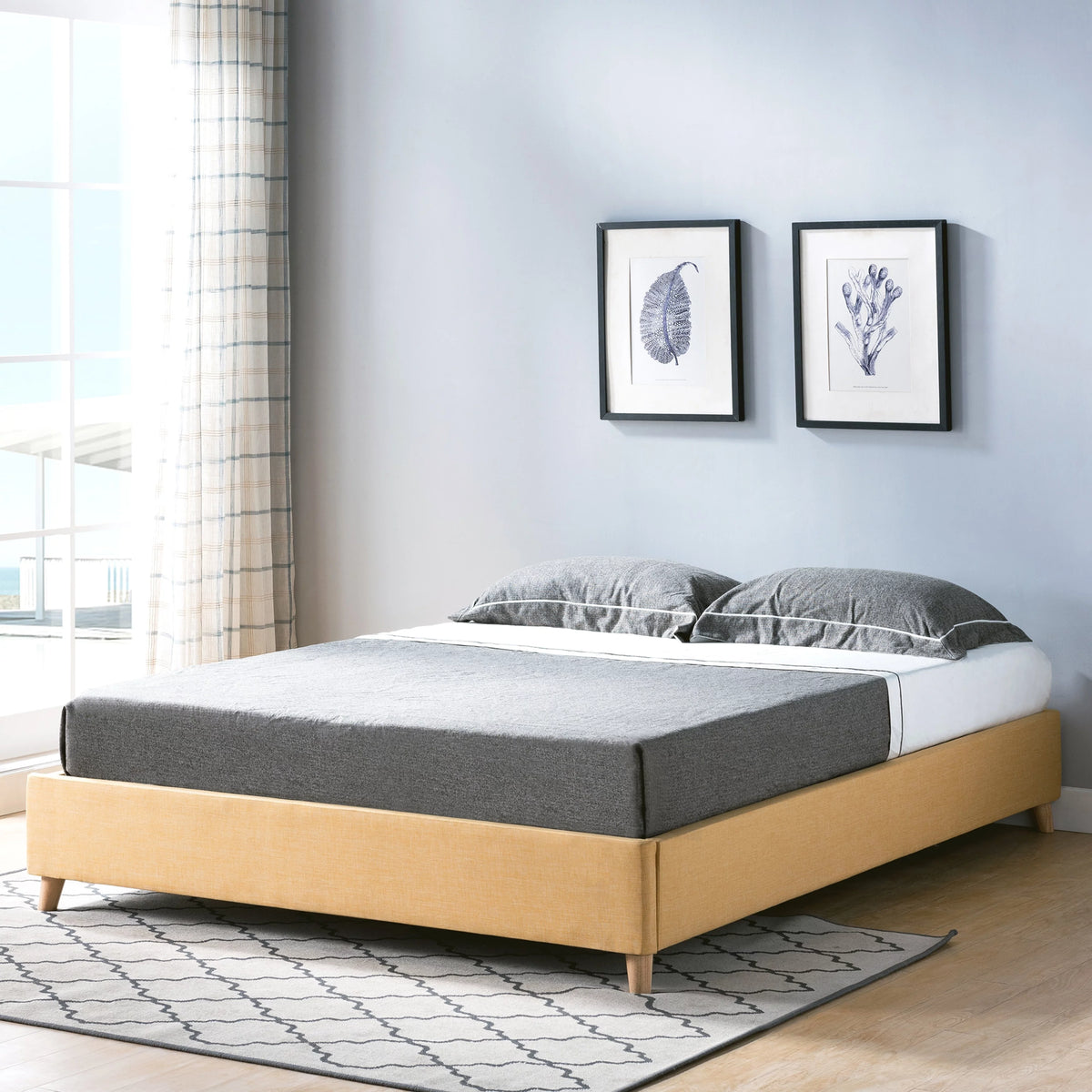 Queen Platform Bed Frame Dark Grey K7510