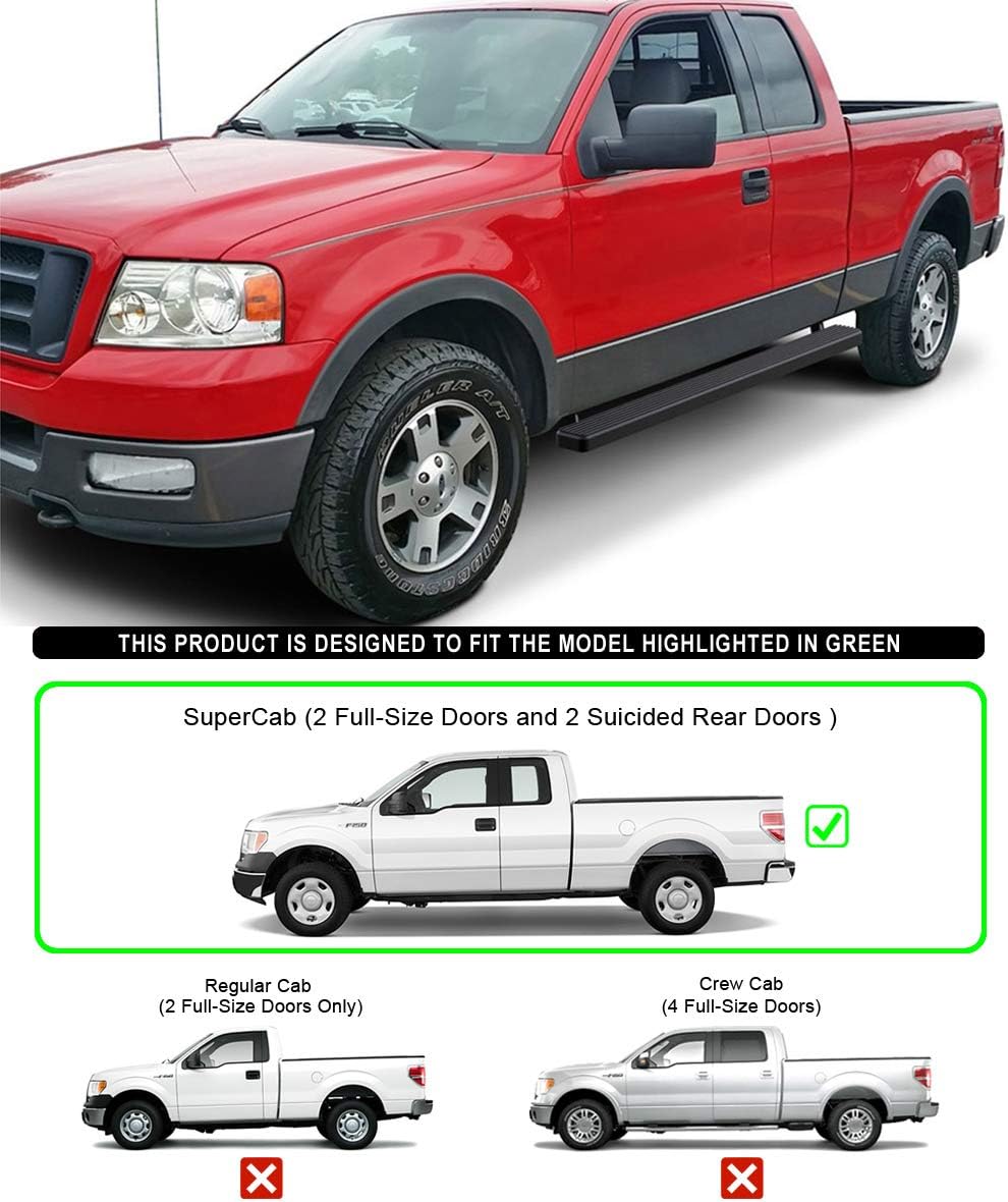 4in Black Running Boards A9514
