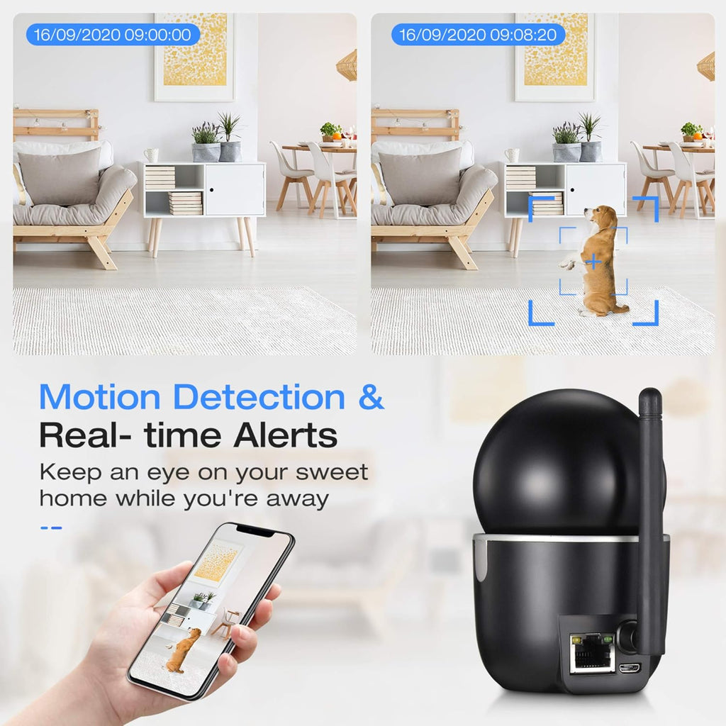 Indoor Security Camera with Motion Detection, Night Vision, 2-Way Audio G628