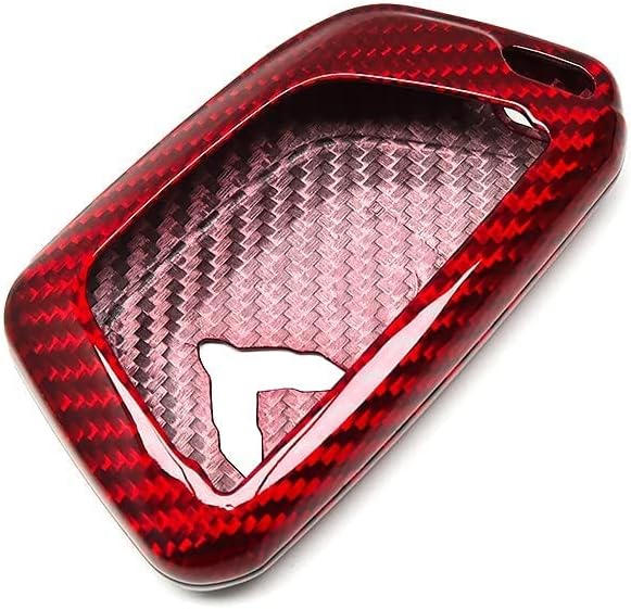 Red Black Carbon Fiber Key Fob Case Cover Pack of 2 U733