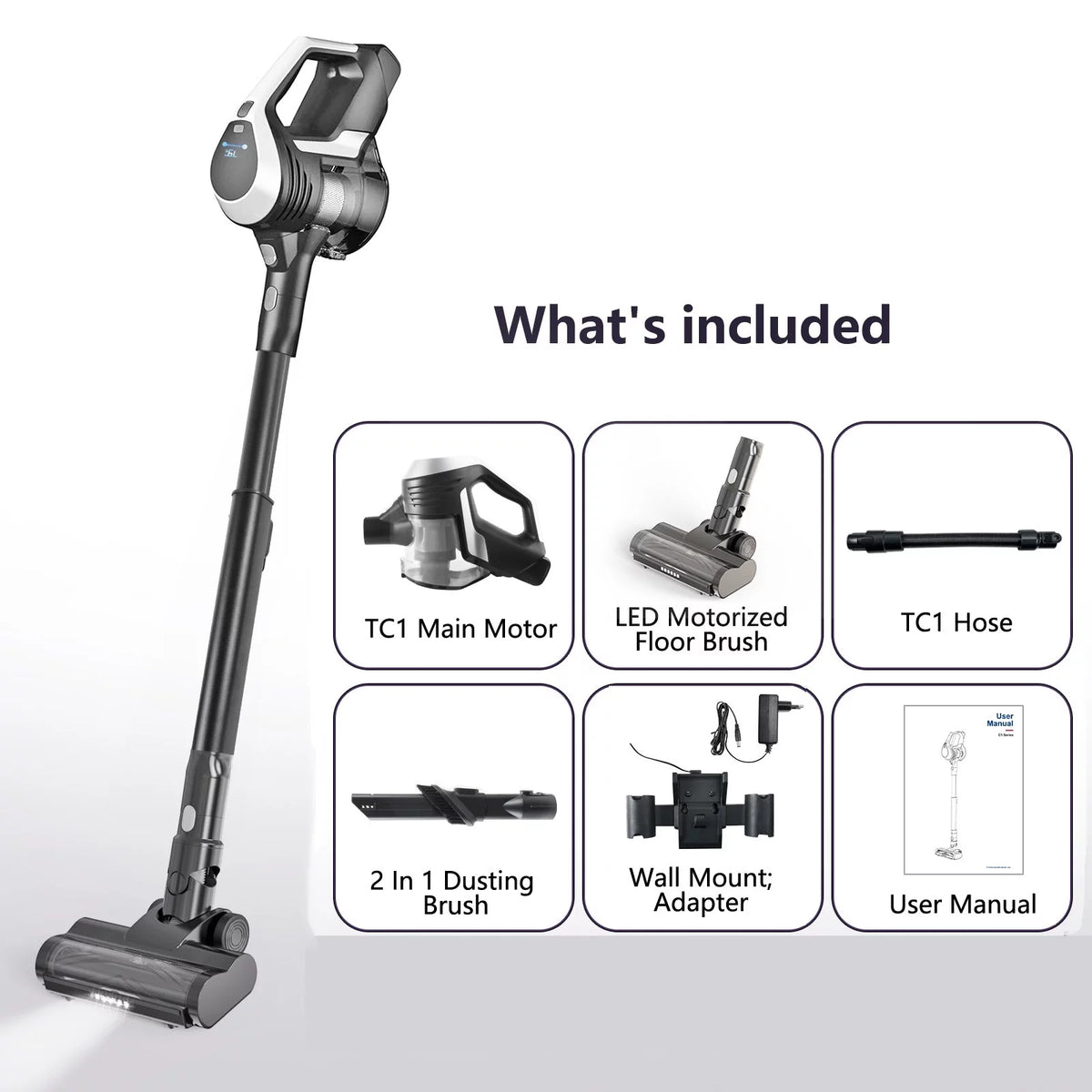 8-in-1 Stick Vacuum Cleaner with Anti-Tangle Brush U94724
