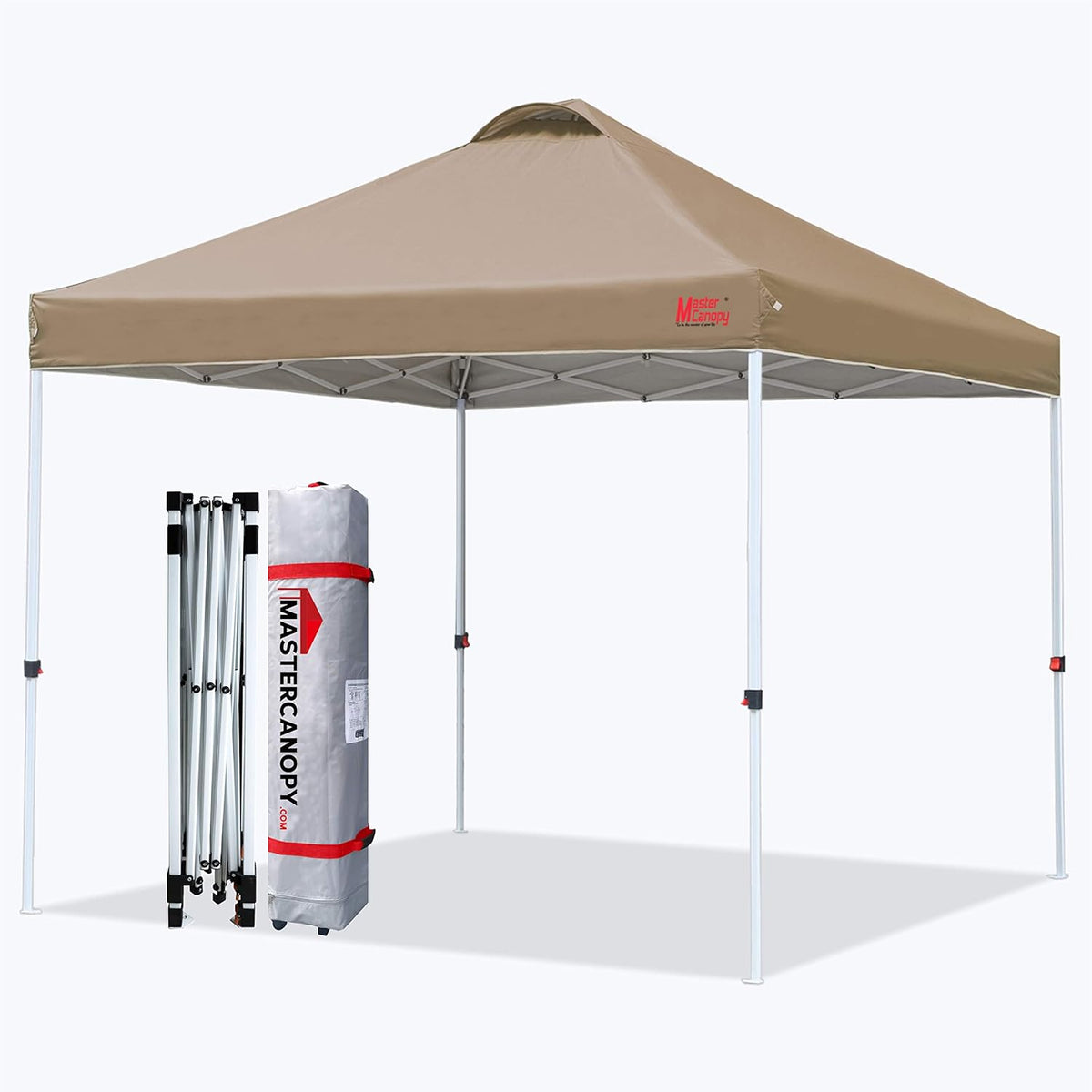 10x10 White Pop-up Canopy Tent with Roller Bag U58993