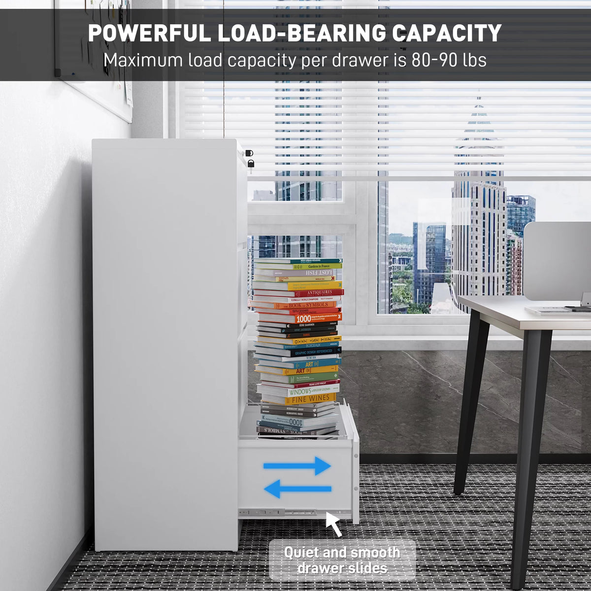 4 Drawer Metal File Cabinet with Lock F466