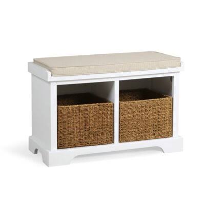 2 Basket Storage Bench in Dove Grey J879