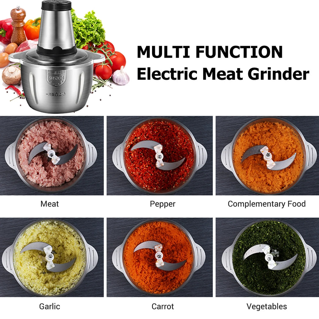 2L Stainless Steel Electric Meat Grinder Food Processor S508214