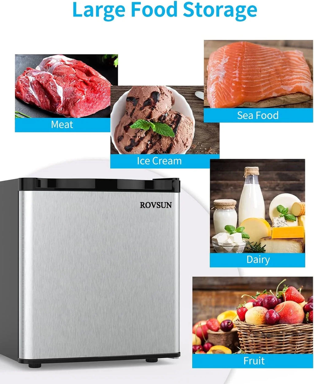 1.1 Cu.Ft Compact Upright Freezer with Shelf & Adjustable Thermostat G82278