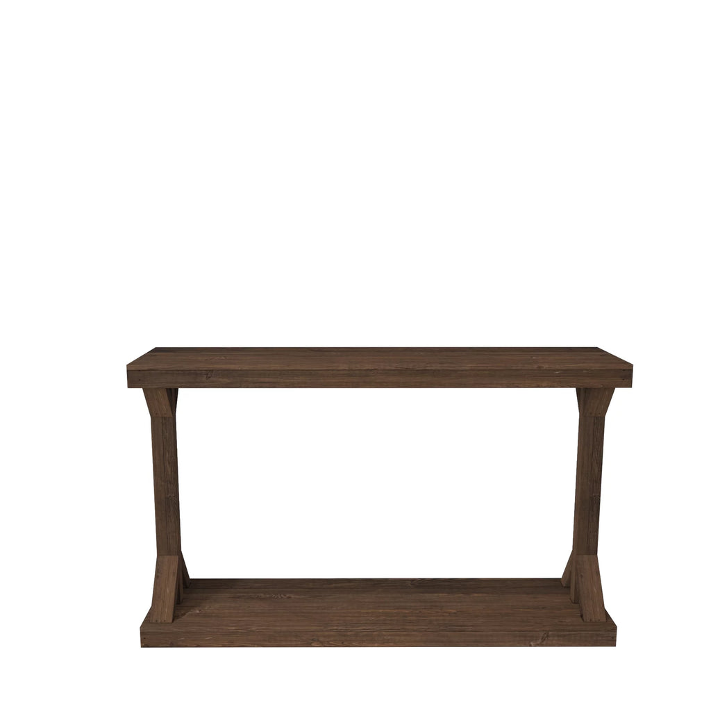 Brown Rustic Pedestal Console Table B303