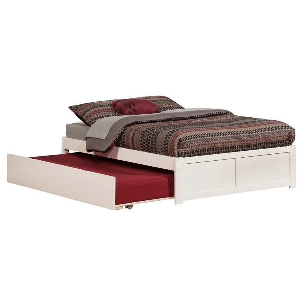 White Full Hardwood Storage Platform Bed M272194