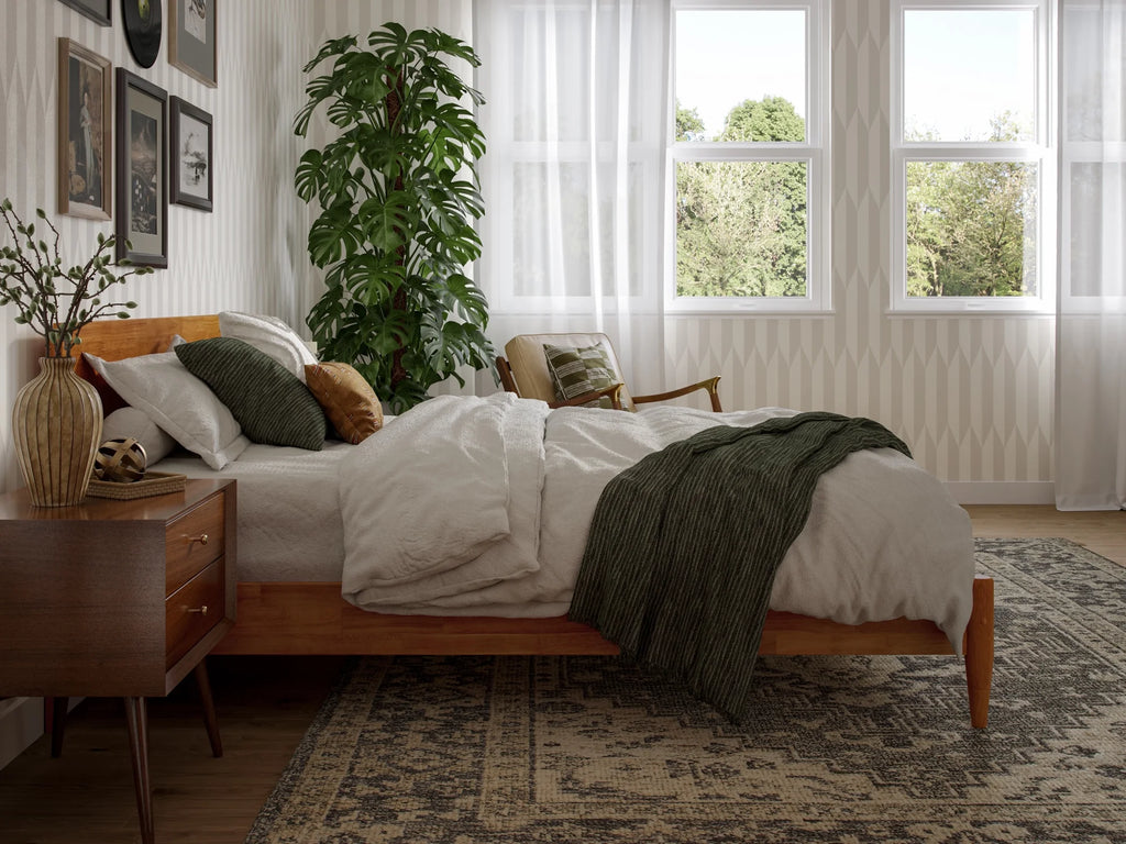 Solid Wood Low Profile Platform Bed Z9256