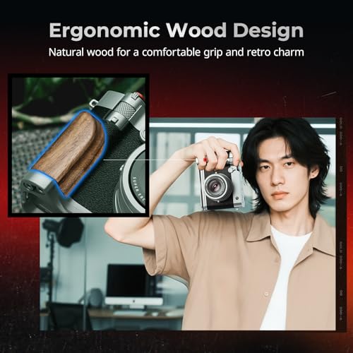 Wooden Handgrip with Dual-Sided Grip and Quick Release Plate Y525