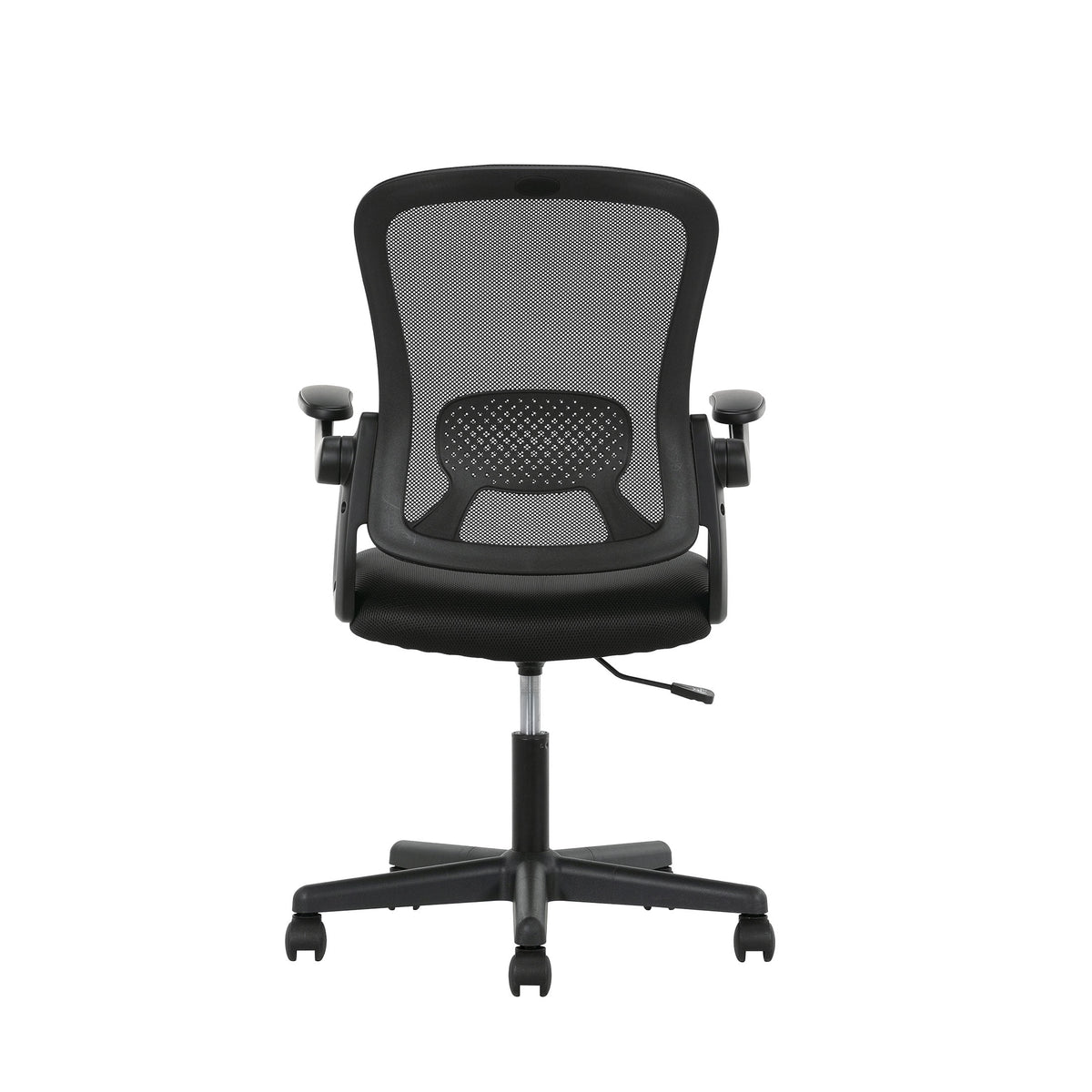 Black Fabric Ergonomic Mesh Back Office Chair with Flip-up Arms A624