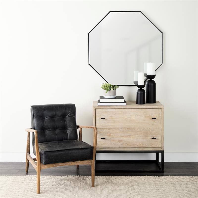 Beige Wooden 2 Drawer Accent Cabinet V727