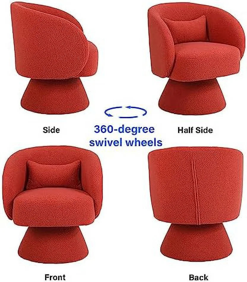 Beige Linen Swivel Barrel Chair Set of 2 U9755