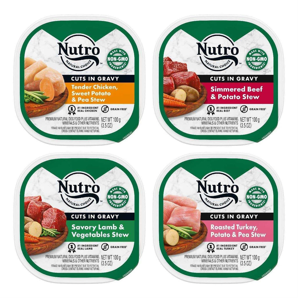 Grain Free Cuts in Gravy Beef, Lamb, Chicken and Turkey Variety Pack Adult Wet Dog Food Y6104