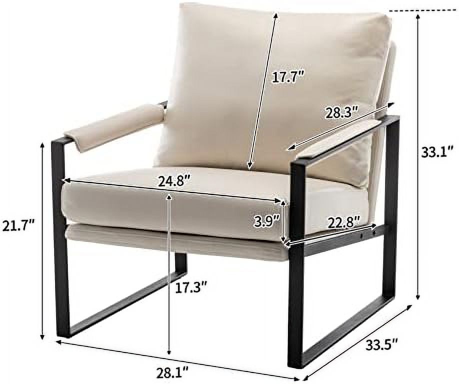 Dark Grey Faux Leather Accent Chair with Metal Frame I862690