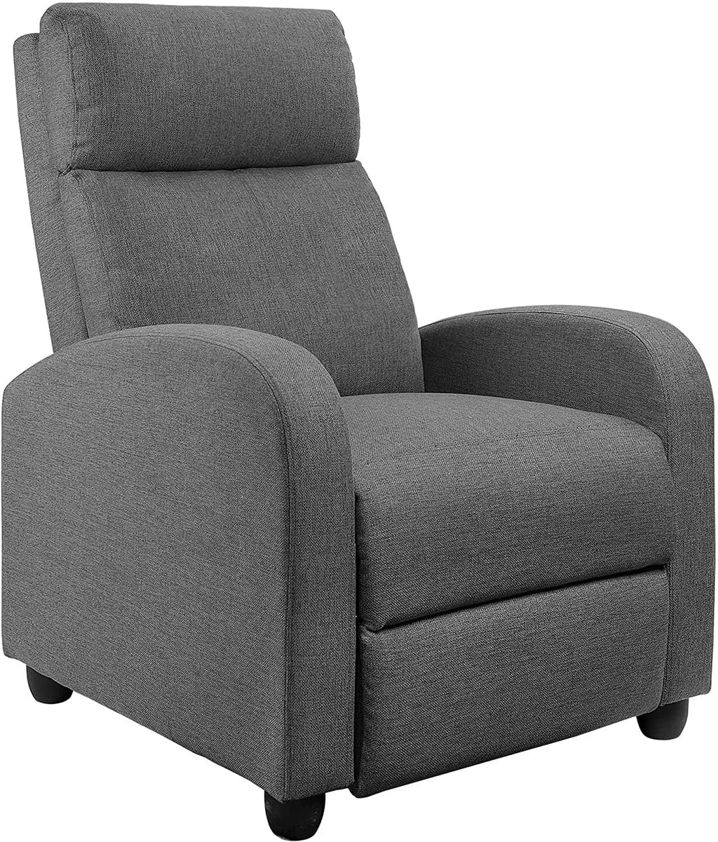 Light-Blue Fabric Recliner Chair Y89460