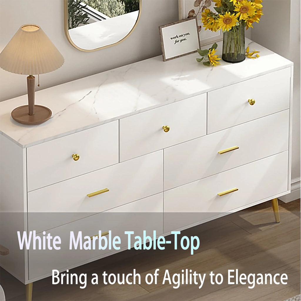 White 6 Drawer Dresser J71493